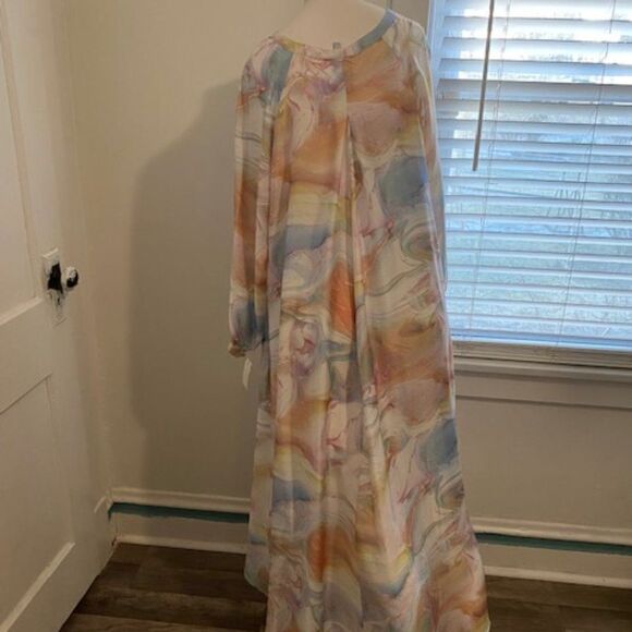 Calme by Johnny Was Marble Kaftan Cotton & Silk blend, size L - Picture 2 of 5